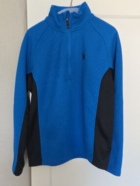 Spyder Blue and Black Quarter-Zip Athletic Pullover
